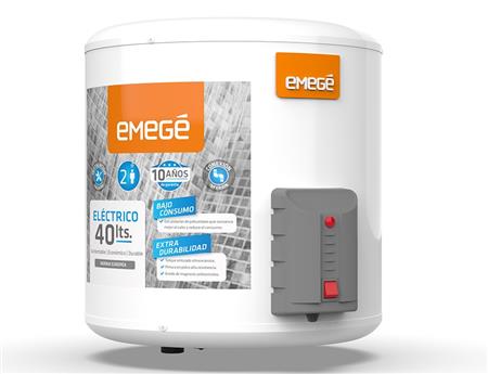 Termotanque EMEGE TTQE-40MG 40Lts Eléctrico Colgar Inferior Blanco