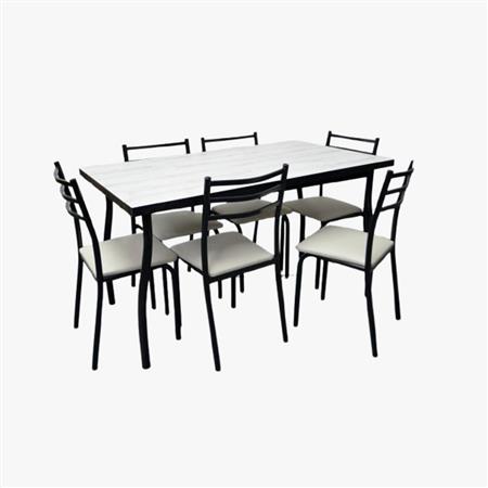 Juego de Mesa DAKOT ZAMBIA y 6 Sillas ECO cuerina