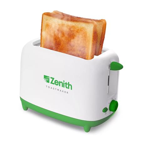 Tostadora ZENITH TOASTMAKER Eléctrica 2 Panes 7 Niveles de Tostado 720W Blanco y Verde