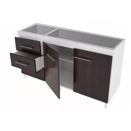 Bajo Mesada ORLANDI 3029 1.20m Blanco/wengue (Sin Bacha)