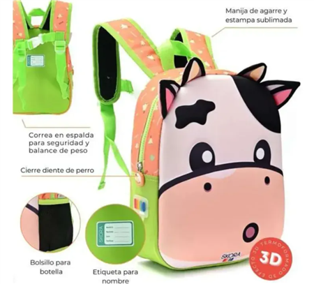 Mochila Infantil SKORA Kawai Kuro 41313 Termoforrada con Luz