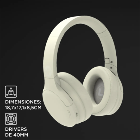 Auriculares STROMBERG Quiet Anc Bluetooth Reducción Ruido Blanco