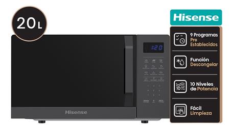 Microondas HISENSE H20MO45BKHB07 20L Panel Táctil Negro