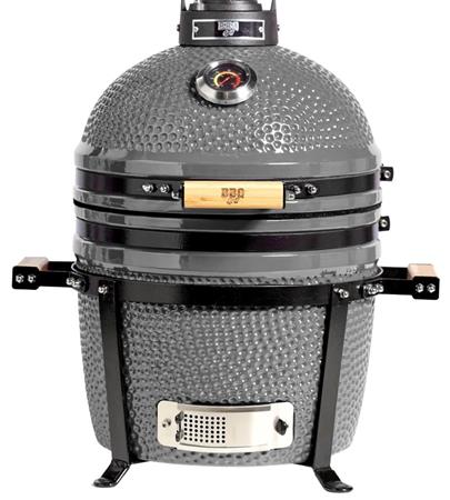 Parrilla Kamado BBQ-Grill KADÚ K15 A Carbón Gris + Funda Impermeable de Regalo 