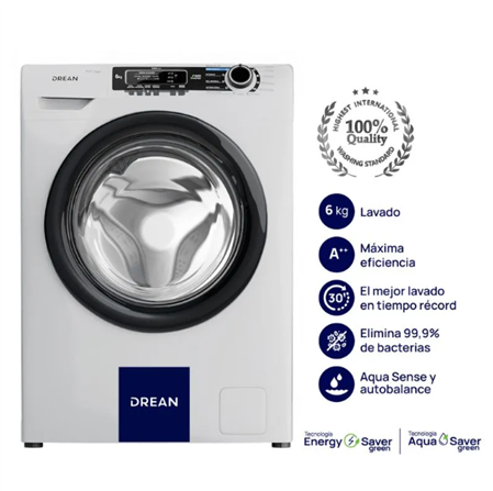 Lavarropas DREAN LCFDR0610LB0 6Kg 1000RPM Inverter Blanco