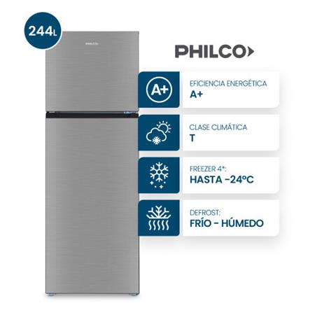 Heladera Philco PHCT260X Top Mount Cíclica 244L Inox
