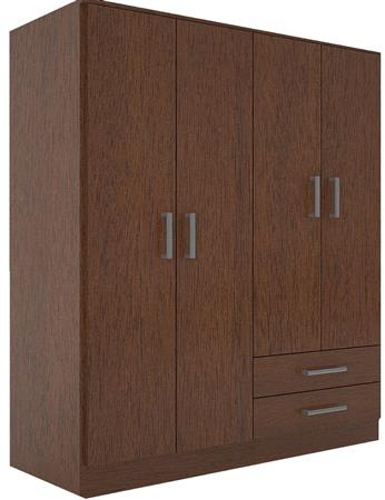 Placard ORLANDI 3521 4 Puertas 2 Cajones color Mogno
