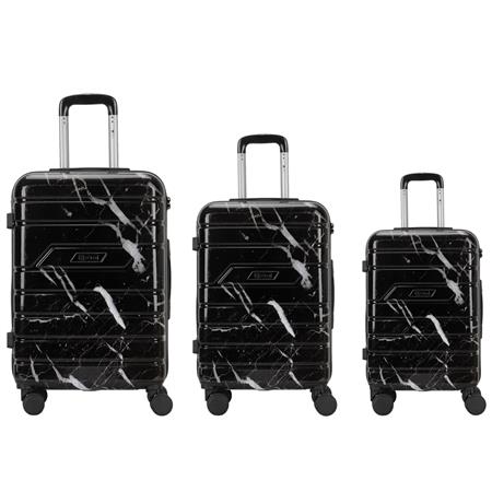 Valijas ZOM Marbled ZL-S628BF Fancy Black Set x 3
