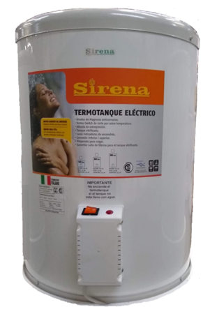 Termotanque SIRENA 90 Lts Eléctrico de Colgar Superior/Inferior