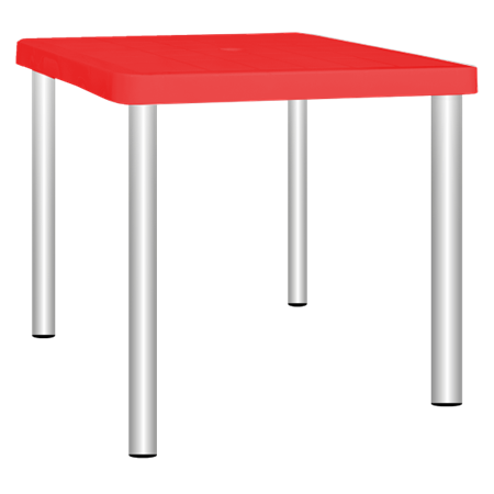 Mesa GARDEN LIFE TIMBU F407004 75x75cm Roja
