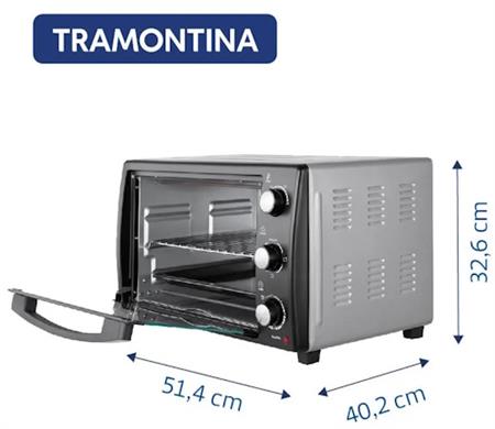 Horno Eléctrico TRAMONTINA HEG Glass Cook 40 Lts 1500w Acero y Negro