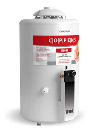 Termotanque COPPENS TTQ50 Gas Alta Recup Conexión Inferior/Superior