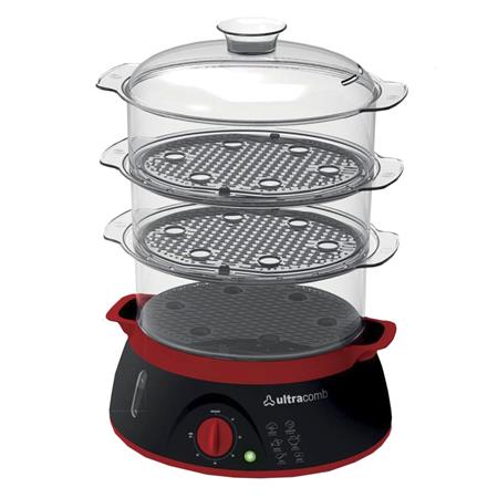 Vaporiera ULTRACOMB VP4603 8.5 Lts 900w Vapor Instantáneo Timer 3 Bandejas