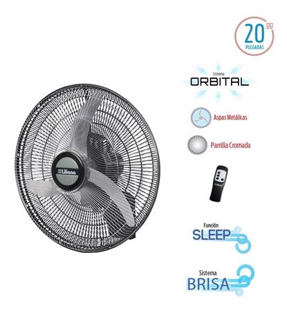 Ventilador LILIANA 20" VWC2016 de Pared 20" 90w Aspas Metálicas Control Remoto