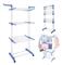 Tendedero torre HOMEMODE 3 Niveles de Pie Colgador Ropa Ruedas Vertical Portátil Blanco y Azul